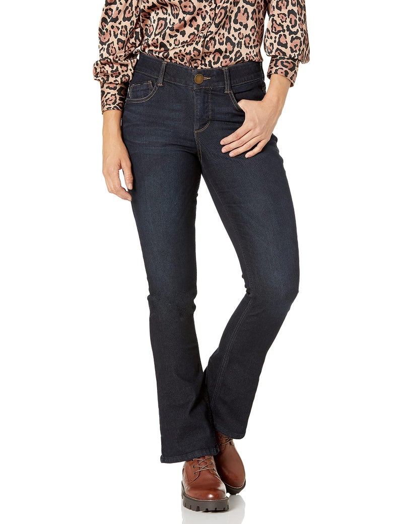 Democracy womens Petite "Ab"solution Itty Bitty Boot Jeans, Indigo, 12 Petite US - Image 1